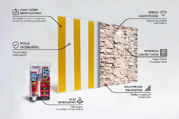 Kuchyňský skleněný panel Cihla z přírodního kamene