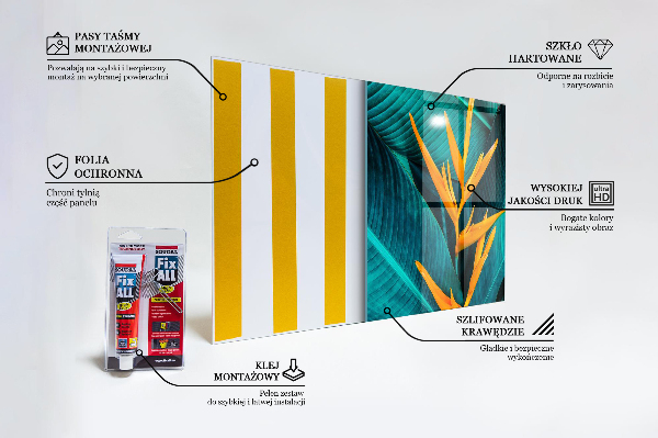 Skleněné obklady do kuchyně Tropická exotická květina