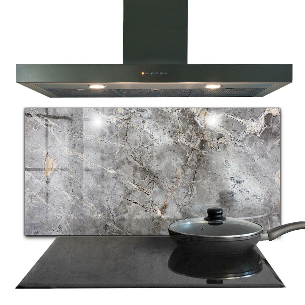 Kuchyňský skleněný panel Šedý žulový mramorový kámen