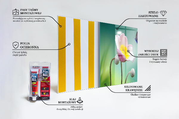 Skleněné obklady do kuchyně Letní luční motýl květina