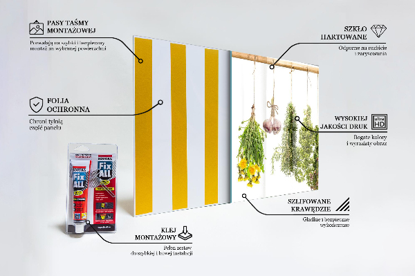 Skleněný panel Sušené byliny bylinný lék