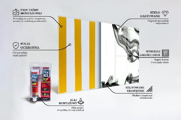 Skleněný panel Stuhy abstrakce kouře