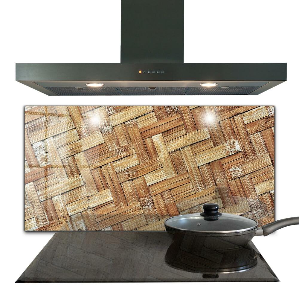 Kuchyňský skleněný panel Pletený bambusový ratan asie