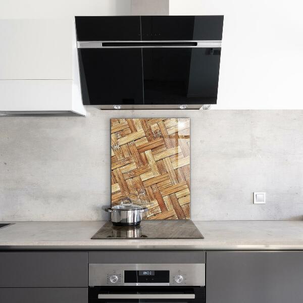 Kuchyňský skleněný panel Pletený bambusový ratan asie