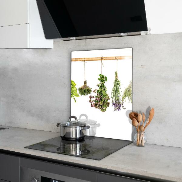 Skleněný panel Sušené bylinky zdravá strava