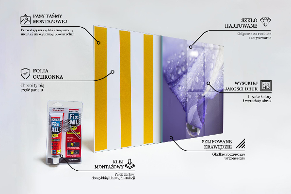 Skleněné obklady do kuchyně Fialový okvětní lístek