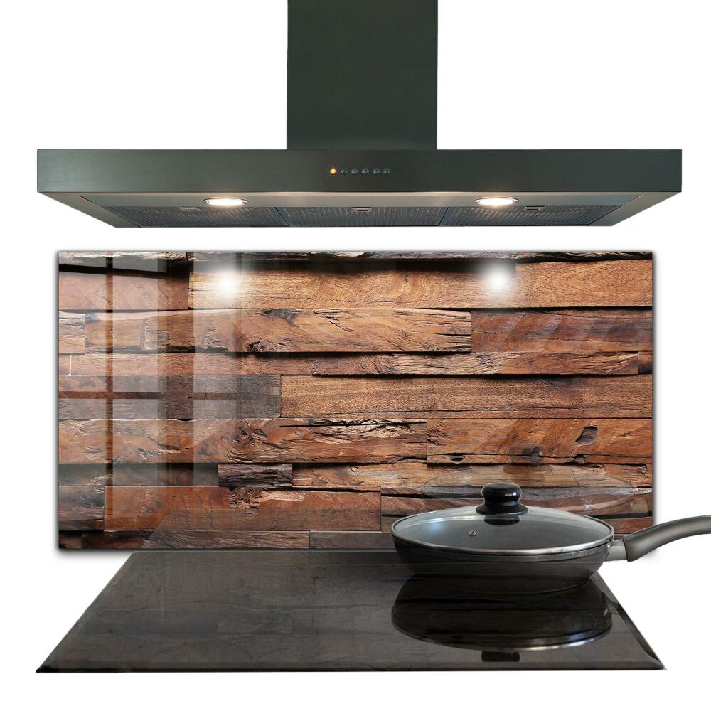 Kuchyňský skleněný panel Rustikální textura dřeva