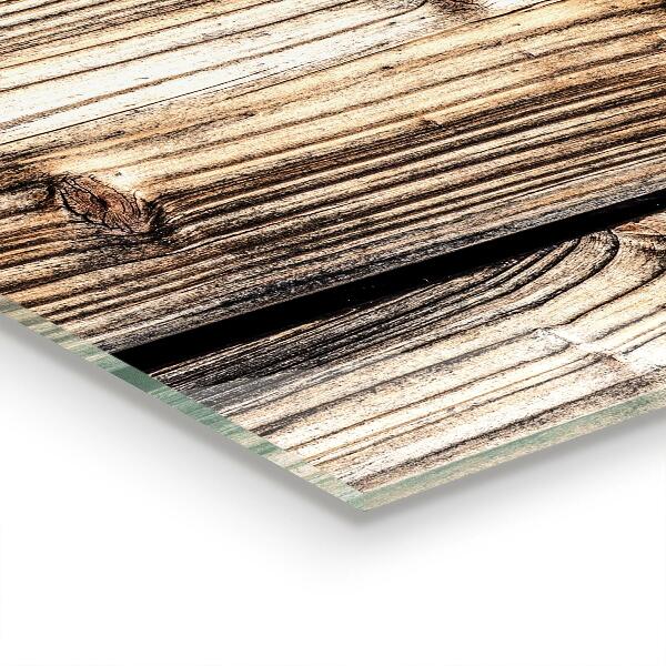 Kuchyňský skleněný panel Staré dubové dřevo