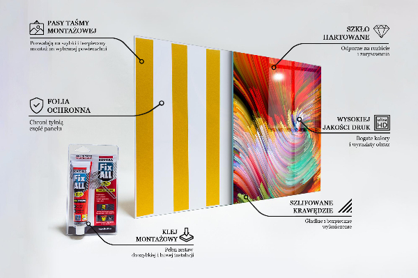 Skleněný panel Energetická směs barev