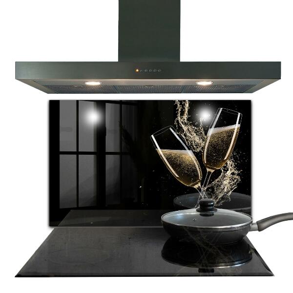 Skleněný panel Noční přípitek šampaňským