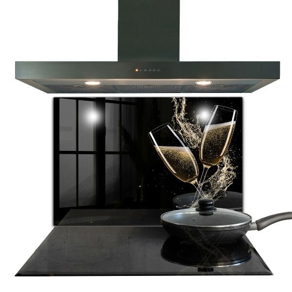 Skleněný panel Noční přípitek šampaňským