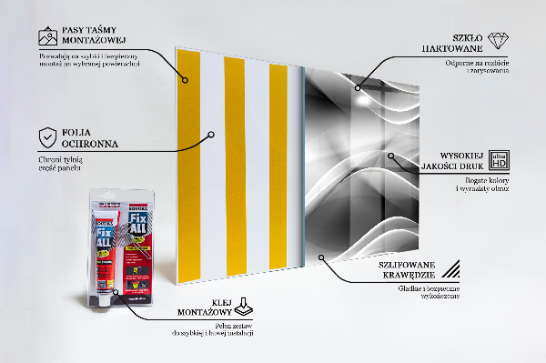 Skleněný panel Vlny abstrakce