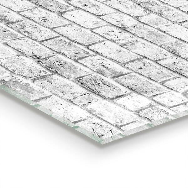 Kuchyňský skleněný panel Šedá cihla přírodní kámen