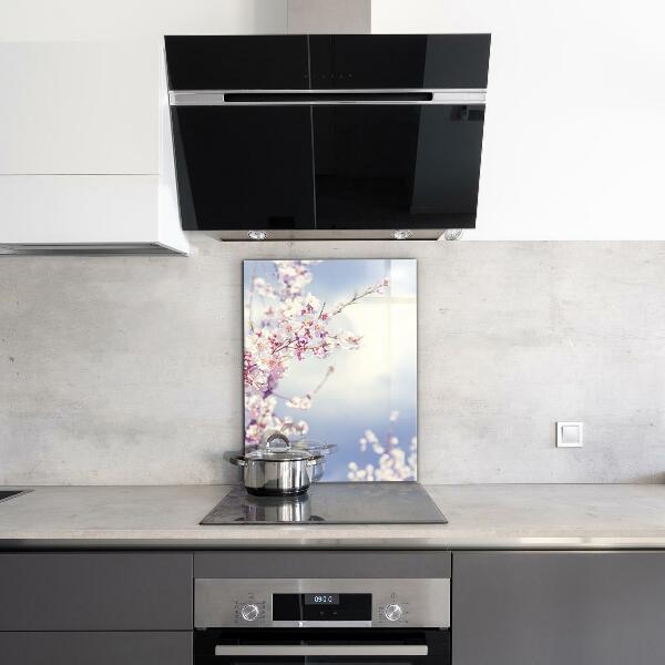 Skleněné obklady do kuchyně Jemné růžové květy