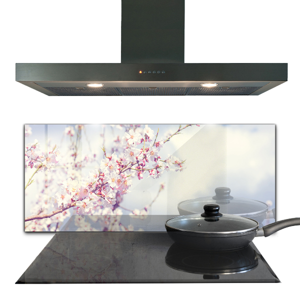 Skleněné obklady do kuchyně Jemné růžové květy