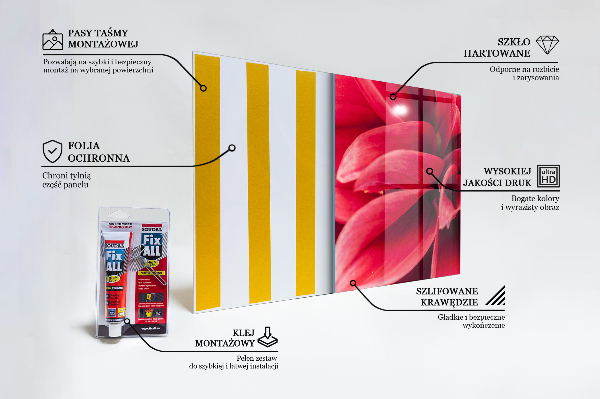 Skleněné obklady do kuchyně Energetická květinová síla přírody
