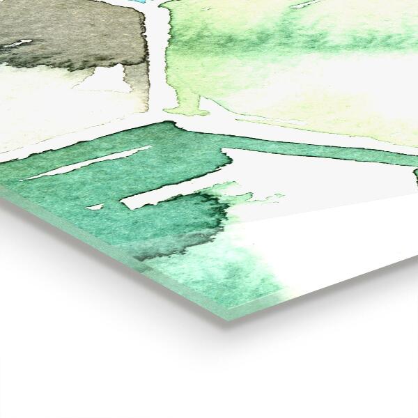 Skleněný panel Akvarel geometrické vzory