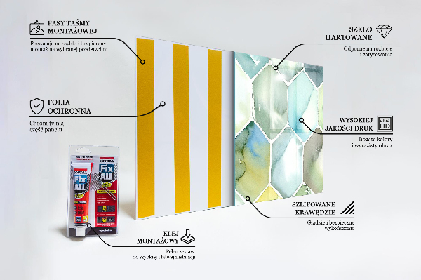 Skleněný panel Akvarel geometrické vzory
