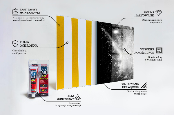 Skleněný panel Prášková exploze abstrakce