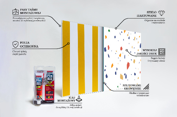 Skleněný panel Terrazzo terrazzo pebbles