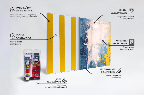 Skleněný panel Abstraktní barevné barvy