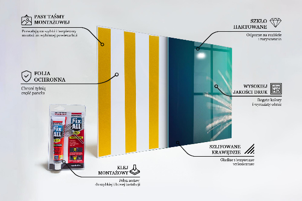 Skleněný panel Pampeliška s kapkou rosy