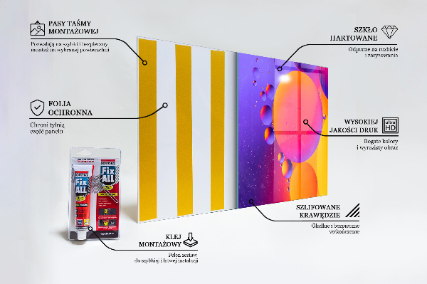 Skleněný panel Barevné kruhy