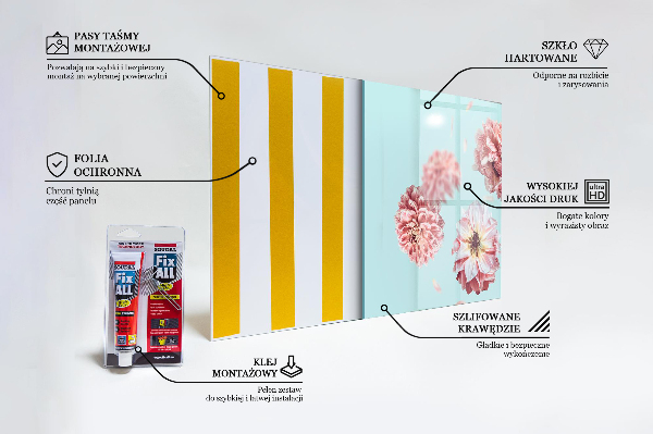 Skleněný panel Květiny vzdušné složení