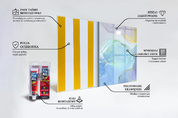Skleněný panel Modrá energetická abstrakce