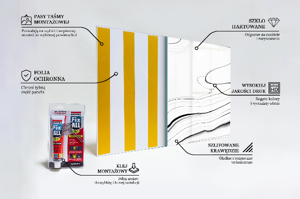 Skleněný panel Struktura z bílého mramoru