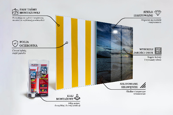 Skleněný panel Západ slunce u moře