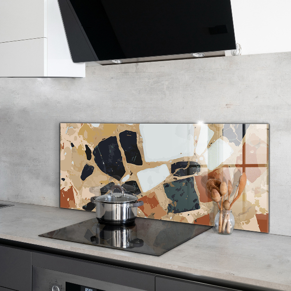 Skleněné obklady do kuchyně Přírodní kámen terrazzo