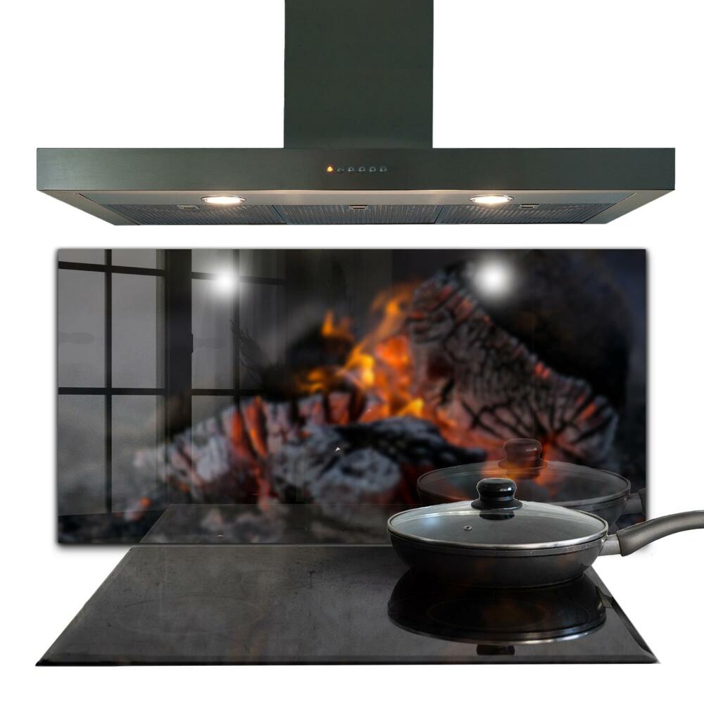 Kuchyňský skleněný panel Hořící oheň oheň