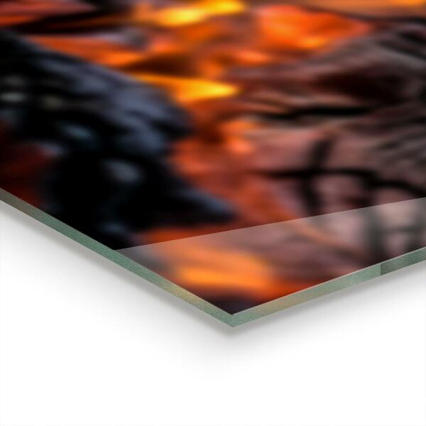 Kuchyňský skleněný panel Hořící oheň oheň