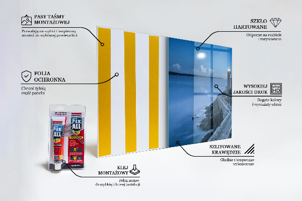 Skleněný panel Maják za soumraku