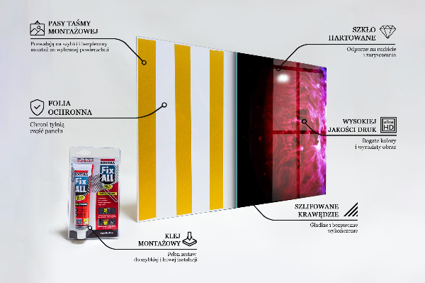 Skleněný panel Vesmír tajemné planety