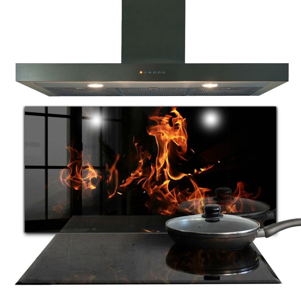 Kuchyňský skleněný panel Žhavé plameny táborového ohně