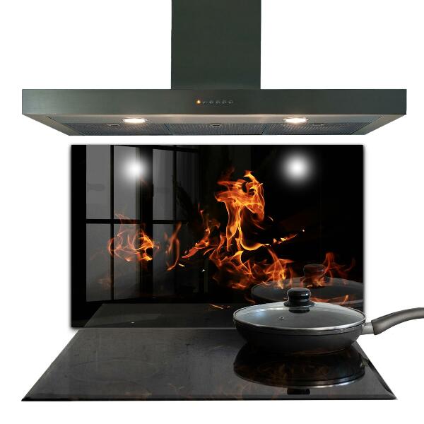 Kuchyňský skleněný panel Žhavé plameny táborového ohně