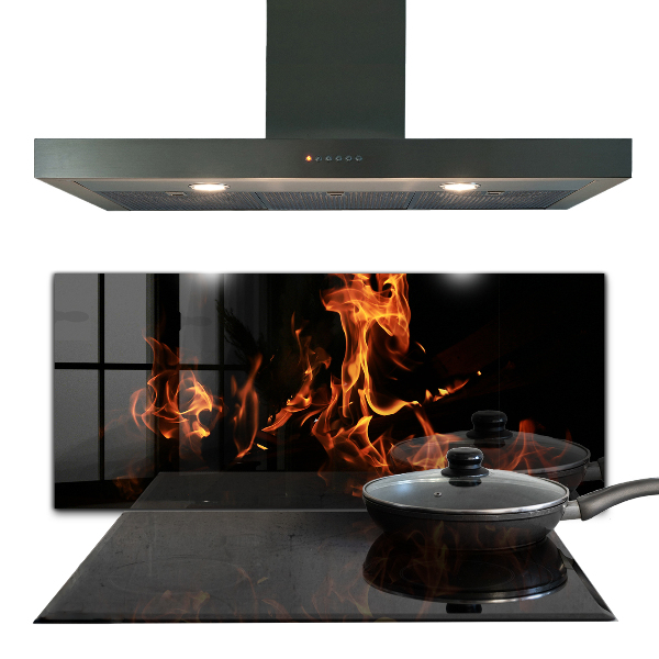 Kuchyňský skleněný panel Žhavé plameny táborového ohně