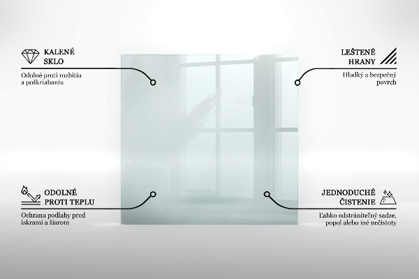 Sklo pod kamna 50x50 cm