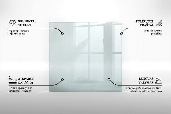 Sklo pod kamna 50x50 cm