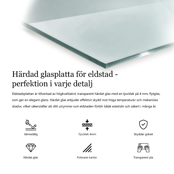 Sklo pod kamna 50x50 cm