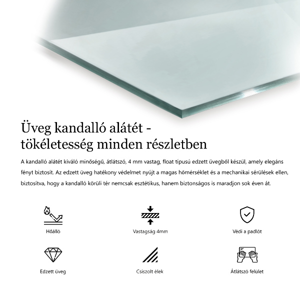 Sklo pod kamna 50x50 cm