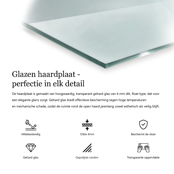 Sklo pod kamna 60x60 cm