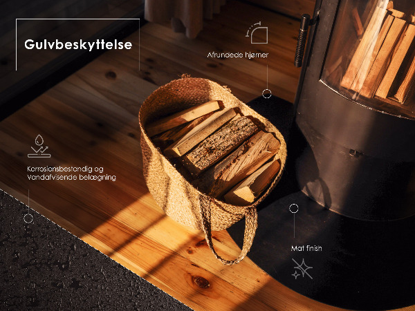 Podložka pod krbová kamna z černého plechu 80x90 cm