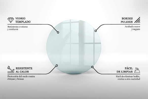 Sklo před krb fi50 cm