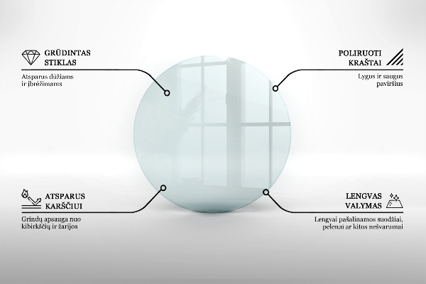 Sklo před krb fi60 cm