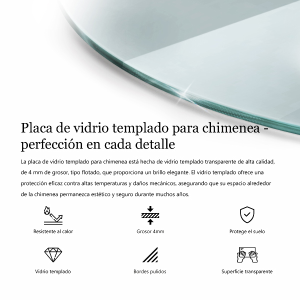 Sklo před krb fi60 cm