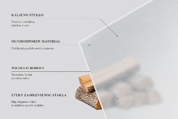 Kulatá poloprůsvitná podložka pod krb fi60 cm