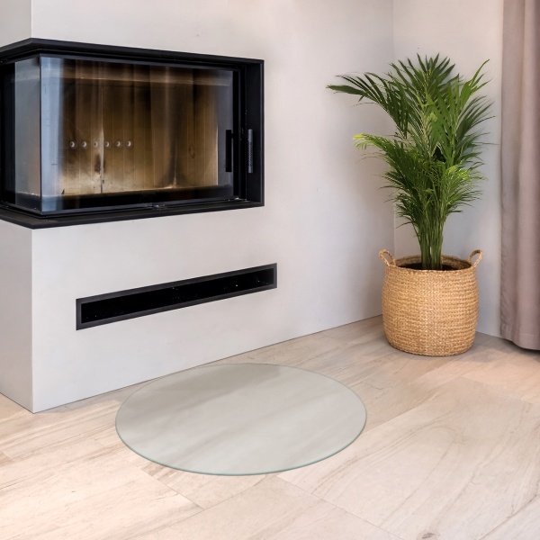 Kulatá poloprůsvitná podložka pod krb fi70 cm